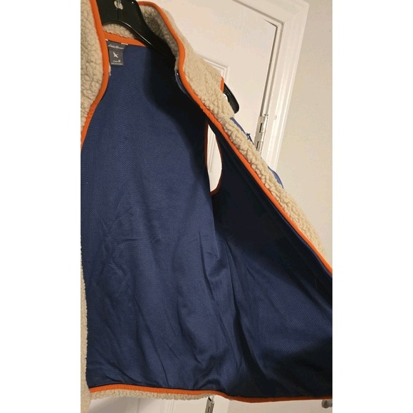 Eddie Bauer Vest Womens Medium Tan Rangefinder Sherpa Deep Pile Fleece Full Zip - Picture 4 of 10